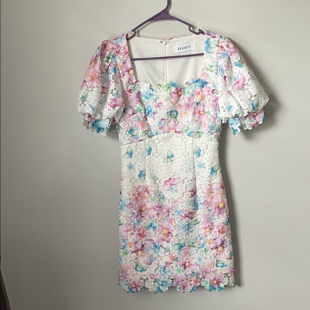Elliatt White and Pink Floral Mini Dress